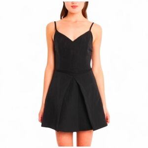 THEYSKENS' THEORY Black Dillon Flacky Linen Blend Mini Dress - Small